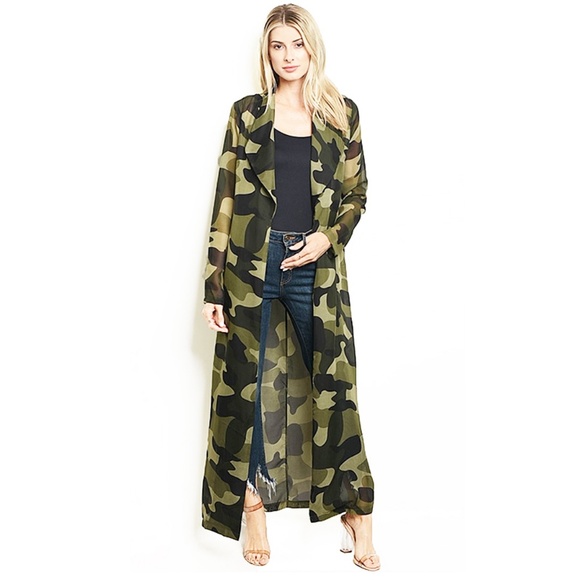 camouflage duster coat